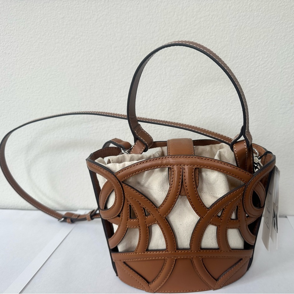Zara brand new leather cut out tote bag